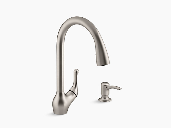 K R78035 Sd Barossa Touchless Pull Down Kitchen Faucet With Soap Lotion Dispenser Kohler